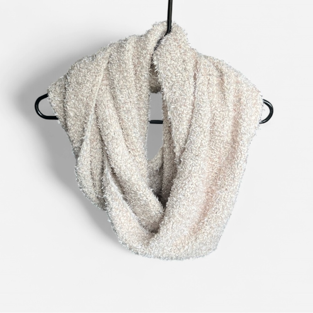 Soft Textured Cream Infinity Scarf